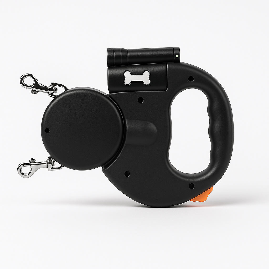 BarkBuddy™ – 2-in-1 Einziehbare Hundeleine mit 360° Drehgelenk