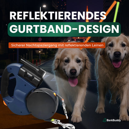 BarkBuddy™ – 2-in-1 Einziehbare Hundeleine mit 360° Drehgelenk